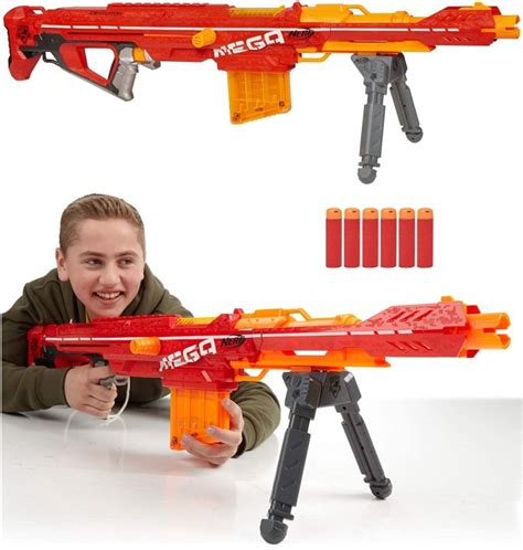 Nerf A3700 Centurion Mega Toy Blaster with Folding Bipod, 6 .